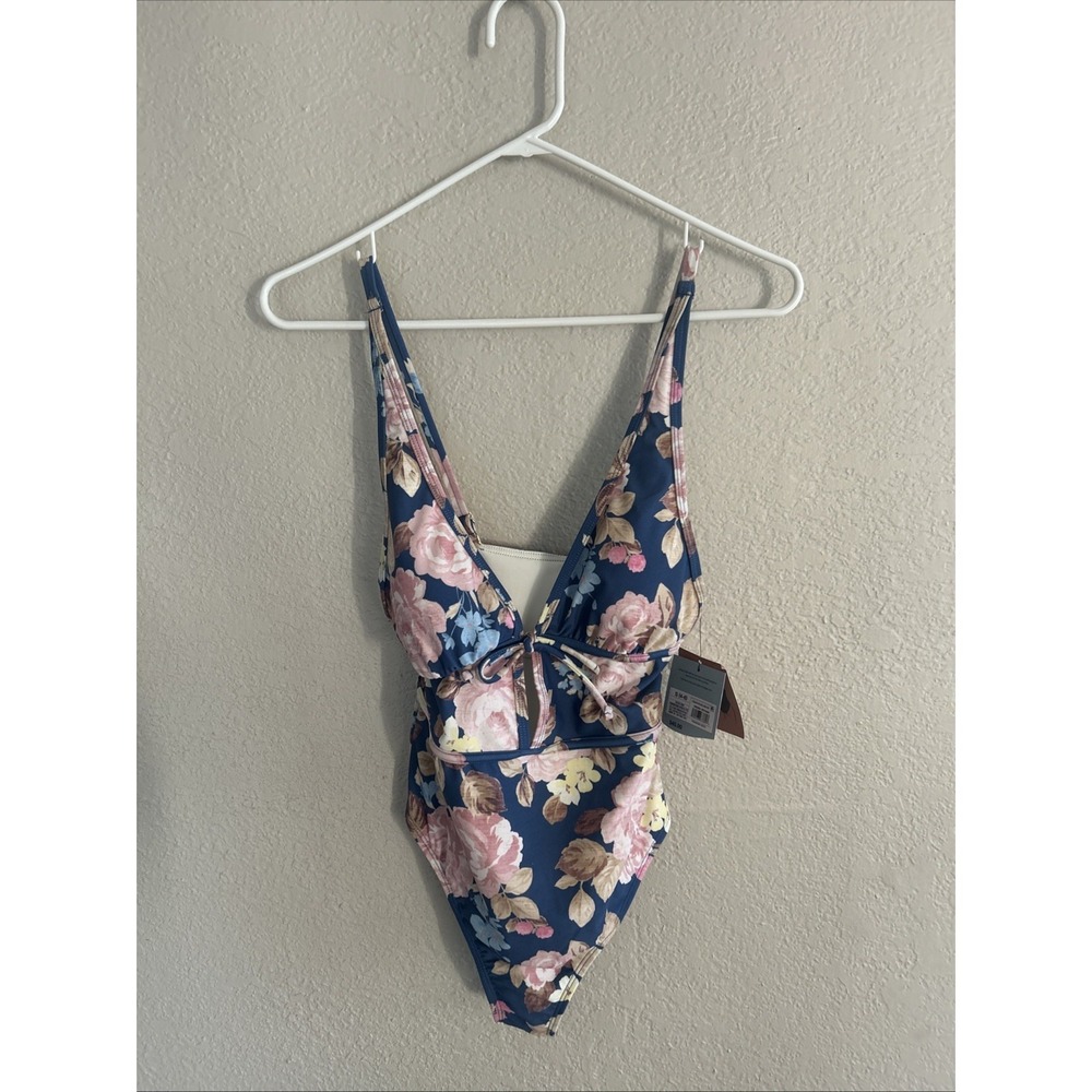 Shade & Shore Women's One Piece Swimsuit High Leg Cheeky Small 4-6 NWT